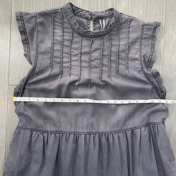 Anthropologie Dark Gray Jenee Tiered Tunic Dress L Large Summer Swing Pockets - Picture 13 of 16